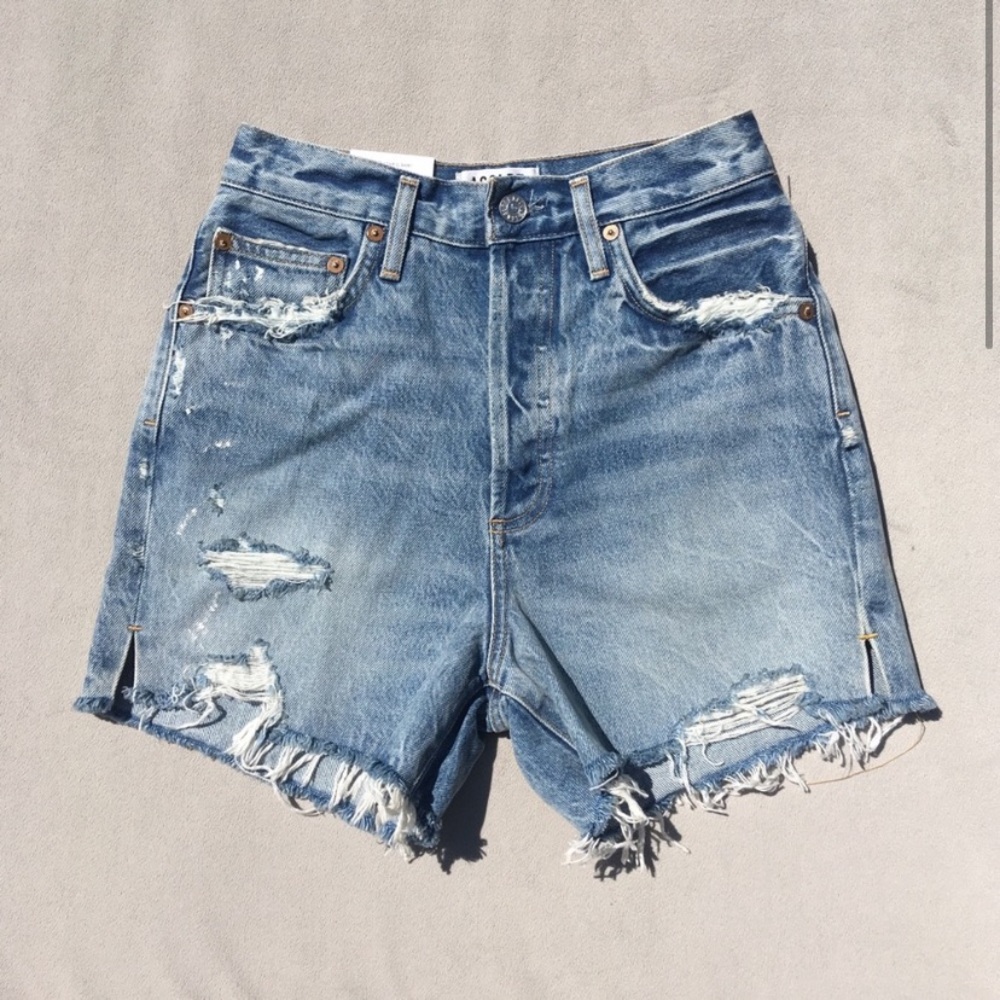 New AGOLDE Dee High Rise Denim Shorts Ricochet 25